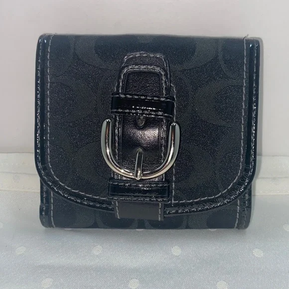 Coach Bags Authentic Coach Soho Signature Black Bifold Buckle